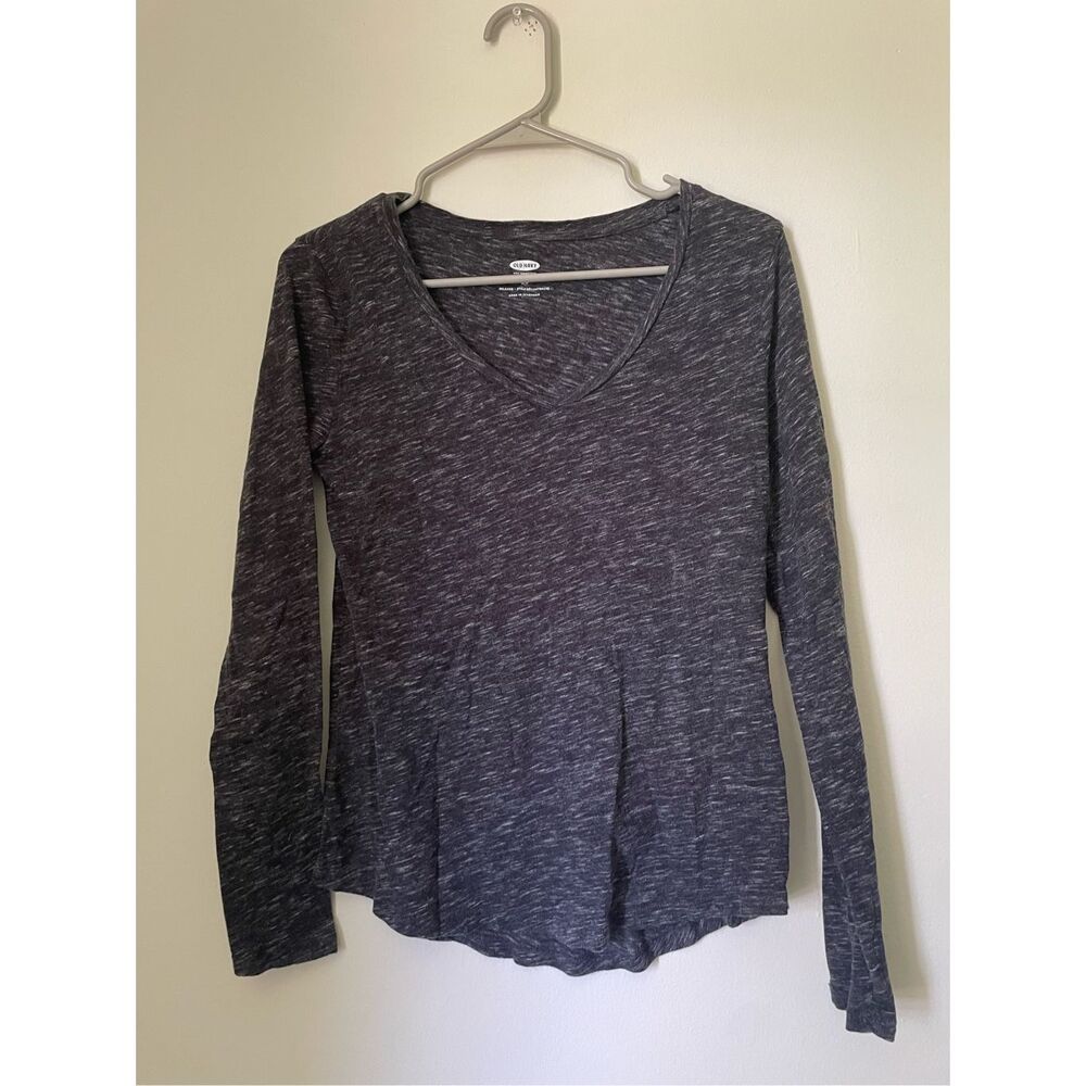 Old Navy Women’s Small Long Sleeve Basic Dark Gray Space Stretch Shirt